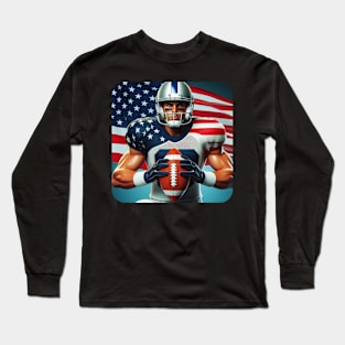 American Man NFL Football Player #12 Long Sleeve T-Shirt